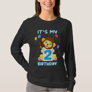 Camiseta Niños Pequeños Leones Segundo cumpleaños Mi cumple