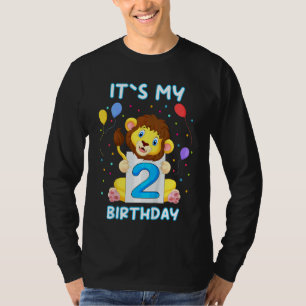 Camiseta Niños Pequeños Leones Segundo cumpleaños Mi cumple
