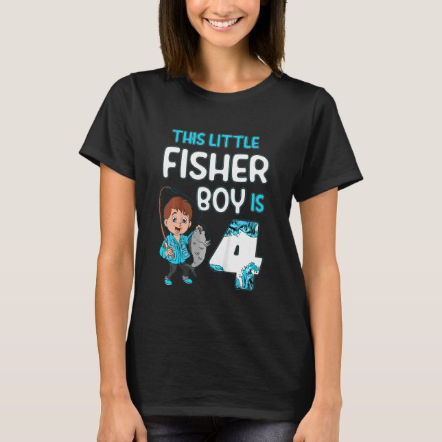 Camiseta Niños Pequeños Pescadores De 4 Años Pescando Niños (Anverso)