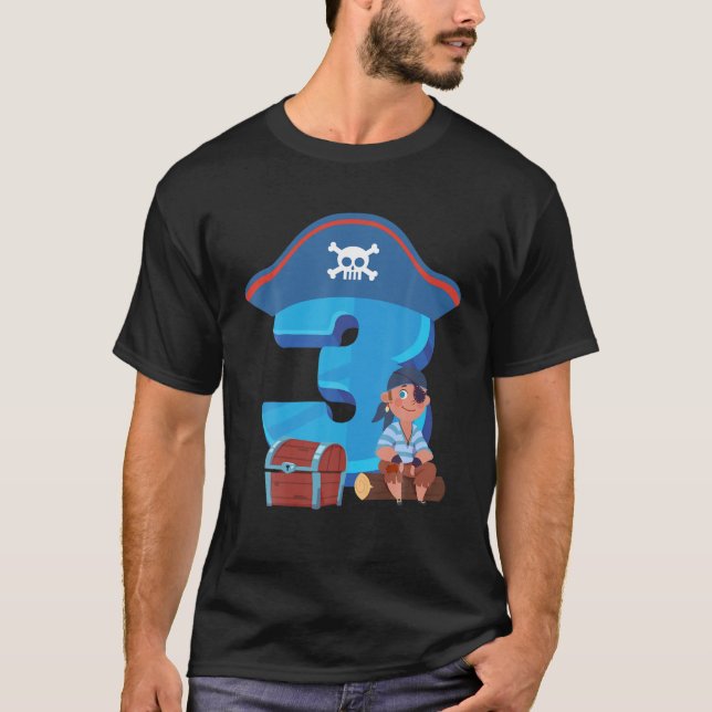 Camiseta Niños Pequeños Piratas Con Barco - Niños Divertido (Anverso)