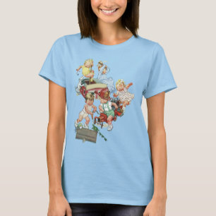 Camiseta Niños pequeños vintage jugando con camiones de bom