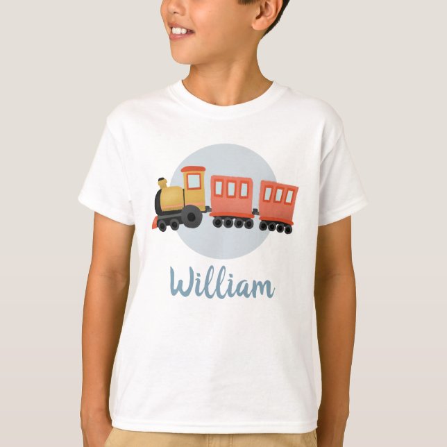 Camiseta Niños pequeños y modernos niños de viaje en tren a (Anverso)