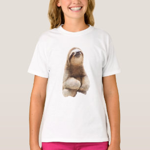 Camiseta Niños Perezosos Marrones Sonrientes Adorables
