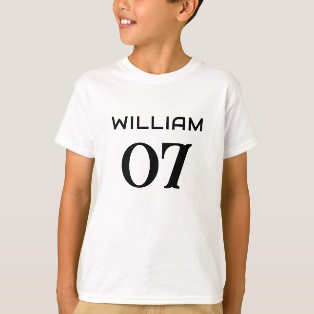 Camiseta Niños personalizados Amarillos y Negros | Número d (Anverso)
