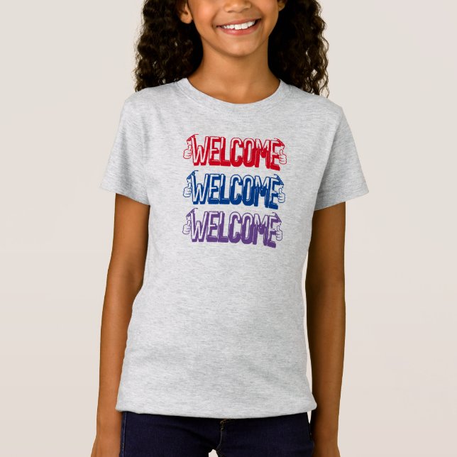 Camiseta Niños personalizados camisas de bienvenida para ch (Anverso)