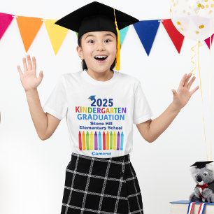 Camiseta Niños Personalizados De Crayon Graduados De Jardín