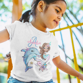 Camiseta Niños Personalizados de sirenas marrones nombran C