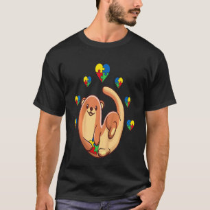 Camiseta Niños Pieza de Rompecabezas Corazón de Nutria Conc