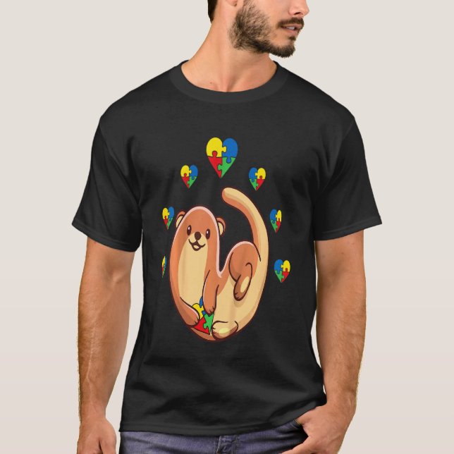 Camiseta Niños Pieza de Rompecabezas Corazón de Nutria Conc (Anverso)