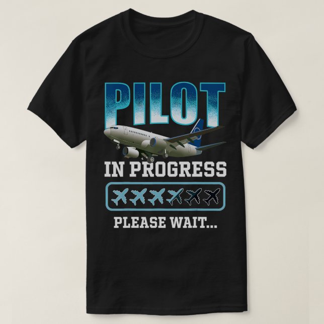 Camiseta Niños Piloto En Curso, Futuro Avión Piloto Ama (Diseño del anverso)