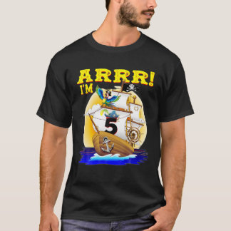 Camiseta Niños Pirata Pirata de 5 años de edad Barco pirata