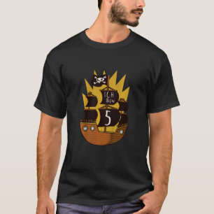 Camiseta Niños piratas 5º cumpleaños Barco pirata 5 años