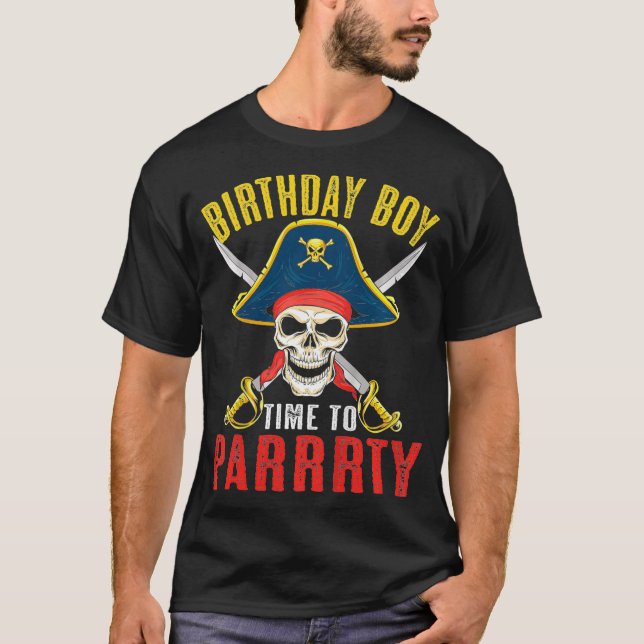 Camiseta Niños Piratas Cumpleaños Hora Del Niño Al Fiesta C (Anverso)