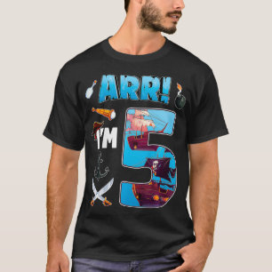 Camiseta Niños piratas de 5 años Fiesta de cumpleaños 5 cum