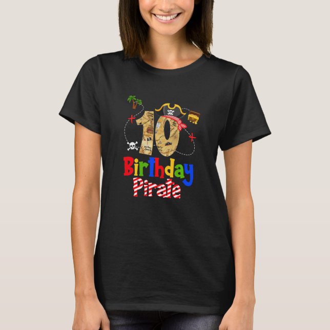 Camiseta Niños Piratas Decoraciones de cumpleaños 10 niños  (Anverso)