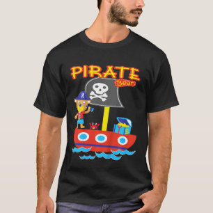 Camiseta Niños Piratas Oso Tesoro Barco de Cangrejo Aventur