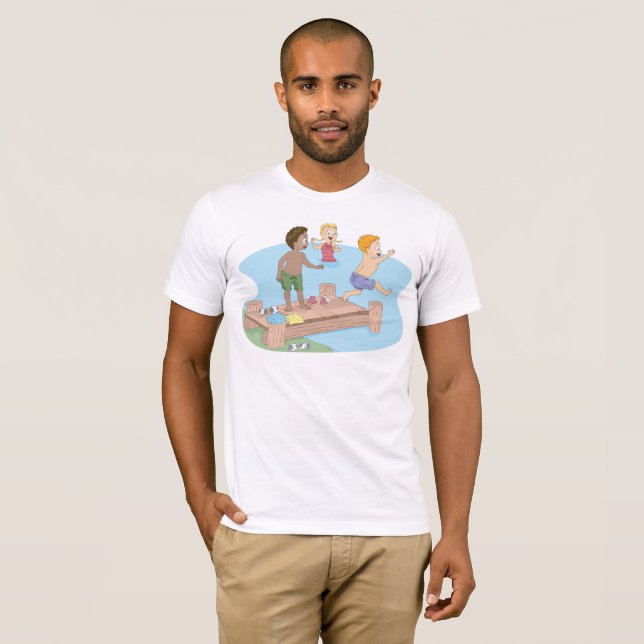 Camiseta Niños Piscina Fun Mens T-Shirt (Anverso completo)