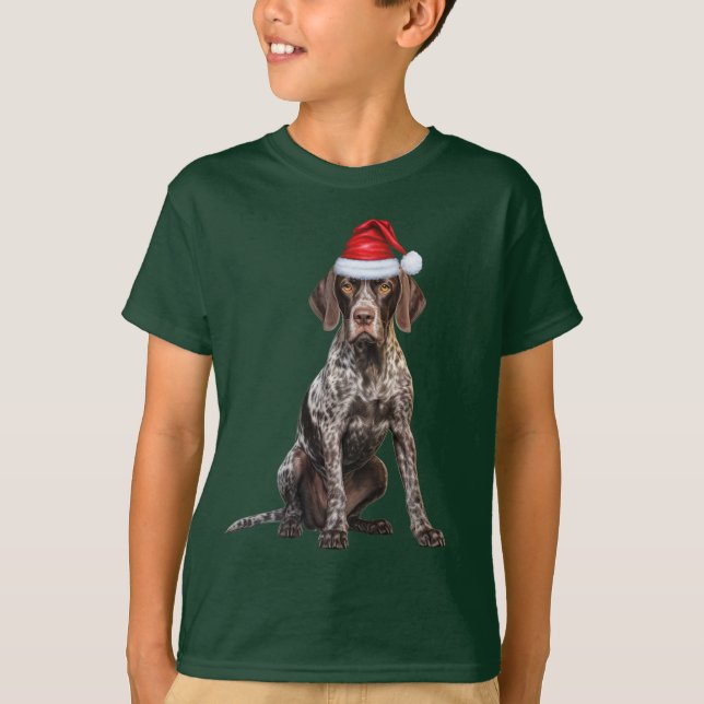 Camiseta Niños Pointer Pelo Corto Perro Amante Navidad Dive (Anverso)