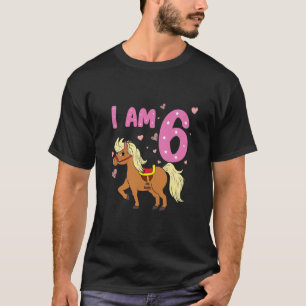 Camiseta Niños Pony Chica 6º Caballo de Cumpleaños Chica De