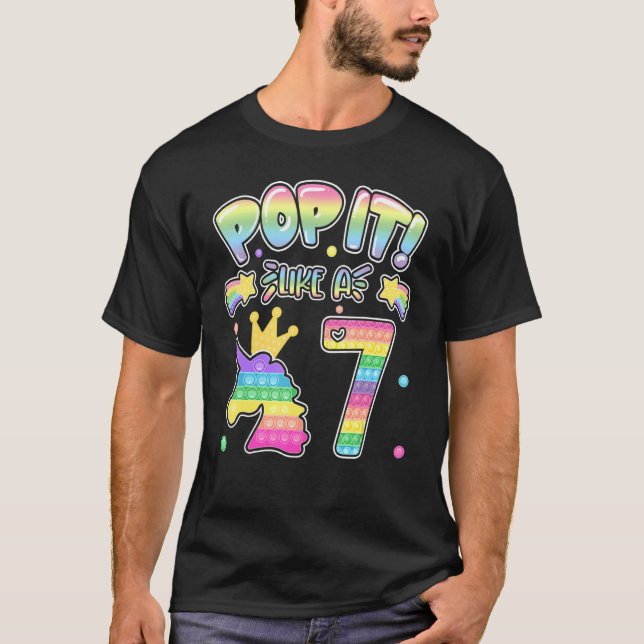 Camiseta Niños pop it 7 Chicas de cumpleaños niños Wi-Fi de (Anverso)