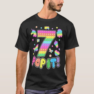 Camiseta Niños pop it 7 Chicas de cumpleaños niños Wi-Fi de