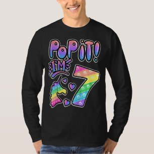 Camiseta Niños pop it 7 Chicas de cumpleaños niños Wi-Fi de