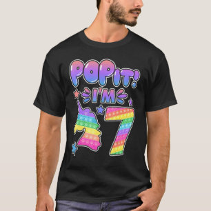 Camiseta Niños pop it 7 Chicas de cumpleaños niños Wi-Fi de