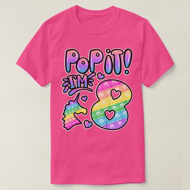 Camiseta Niños pop it 8 Chicas de cumpleaños niños con Wi-F (Diseño del anverso)