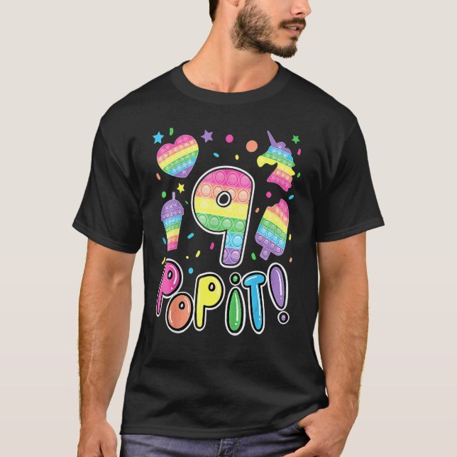 Camiseta Niños pop it 9 Chicas de cumpleaños niños con Wi-F (Anverso)