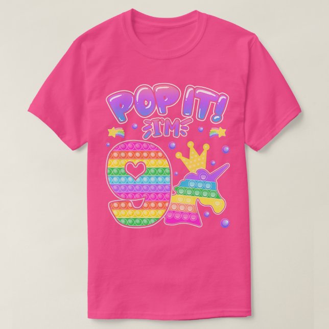 Camiseta Niños pop it 9 Chicas de cumpleaños niños con Wi-F (Diseño del anverso)
