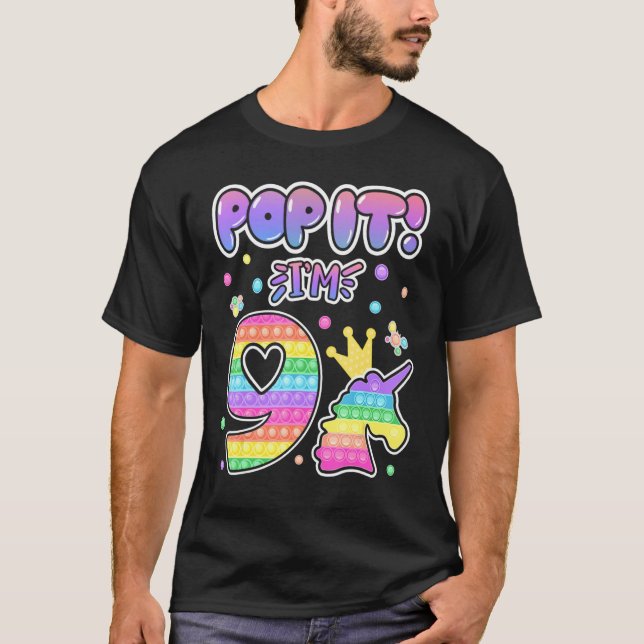 Camiseta Niños pop it 9 Chicas de cumpleaños niños con Wi-F (Anverso)