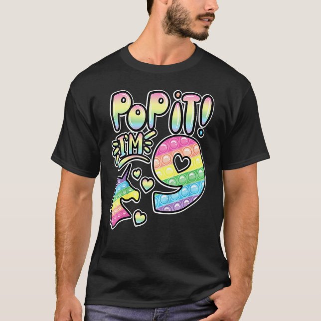 Camiseta Niños pop it 9 Chicas de cumpleaños niños con Wi-F (Anverso)