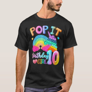 Camiseta Niños Pop It Chica De Cumpleaños 10 Por Univ De Ch