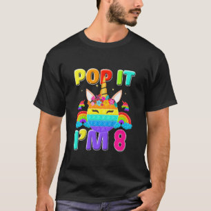 Camiseta Niños pop It I m 8th Birthday Decorations Unicorn 