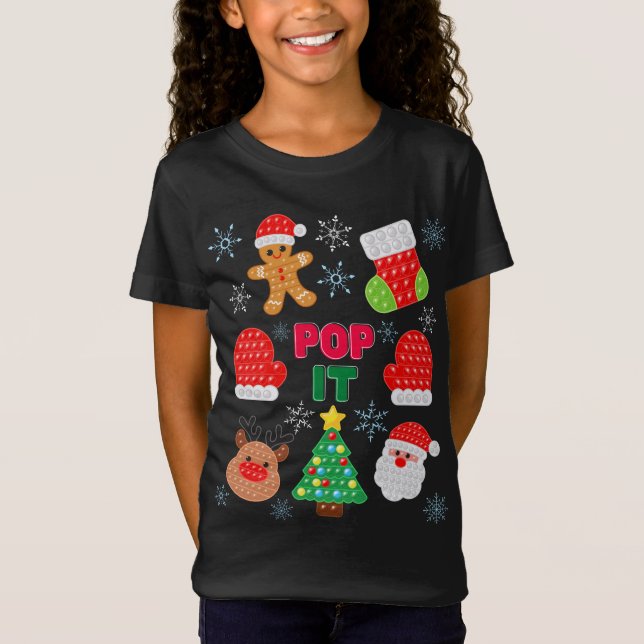 Camiseta Niños pop it Navidades Santa Reindeer Fidget Toy (Anverso)