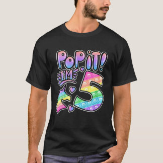 Camiseta Niños Poppit 5 Chicas De Cumpleaños Niños De 5 Año
