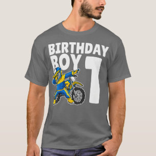 Camiseta Niños Primer cumpleaños Dabbing Motocross Bike Boy