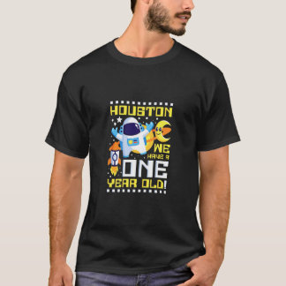 Camiseta Niños Primer Cumpleaños Houston Tenemos Un Año