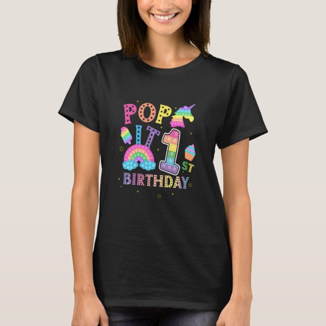 Camiseta Niños Primer cumpleaños Pop 1 año Fiesta de compra (Anverso)