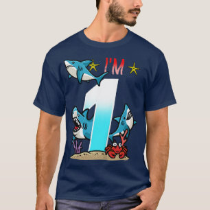 Camiseta Niños Primer cumpleaños Tiburones niños subacuátic