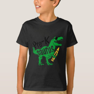 Camiseta Niños primer día de pre K Saurus Trex Chicas niños