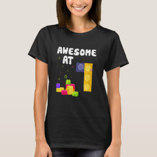 Camiseta Niños primer edificio de cumpleaños ladrillos impr