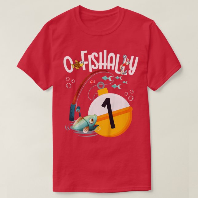 Camiseta Niños Primer Tema De La Pesca De Cumpleaños Para N (Diseño del anverso)