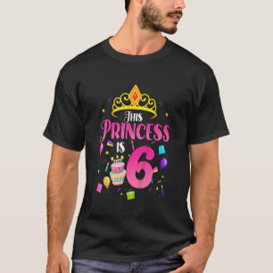 Camiseta Niños Princesa 6 años Chica Cumpleaños 6º B día