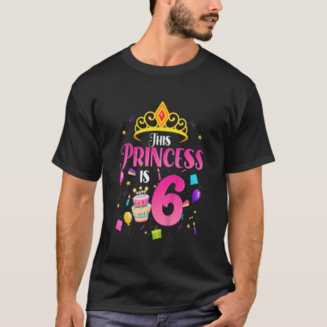 Camiseta Niños Princesa 6 años Chica Cumpleaños 6º B día (Anverso)