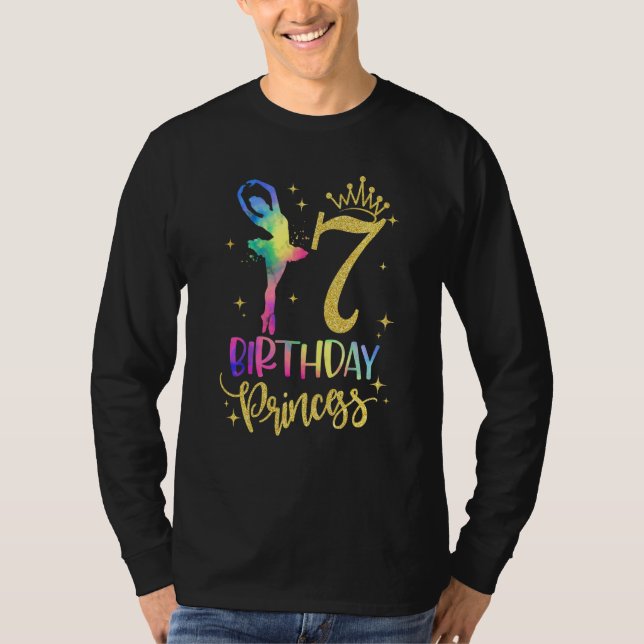 Camiseta Niños Princesa 7 cumpleaños Ballerina de 7 años (Anverso)