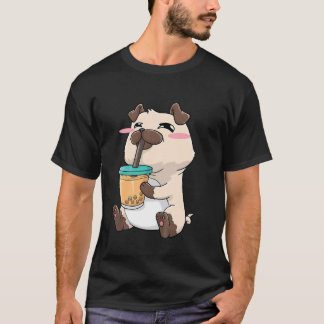Camiseta Niños Pug Bubble Tea Boba Bebe Kawaii Cute Gift