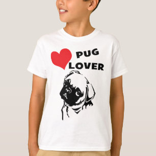 Camiseta Niños Pug Lover Perro del Corazón Rojo