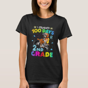 Camiseta Niños Que Aplasté 100 Días De Bicicleta De 2º Grad