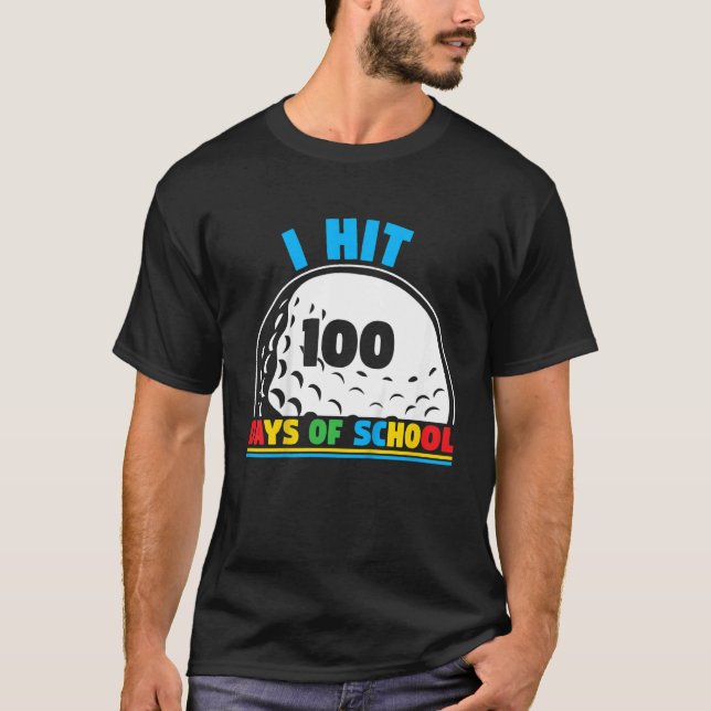 Camiseta Niños Que Golpeé 100 Días De Golf Escolar 100 Días (Anverso)